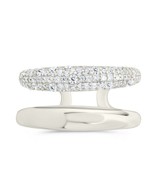 Sterling Silver Maisey CZ Studded Open Ring