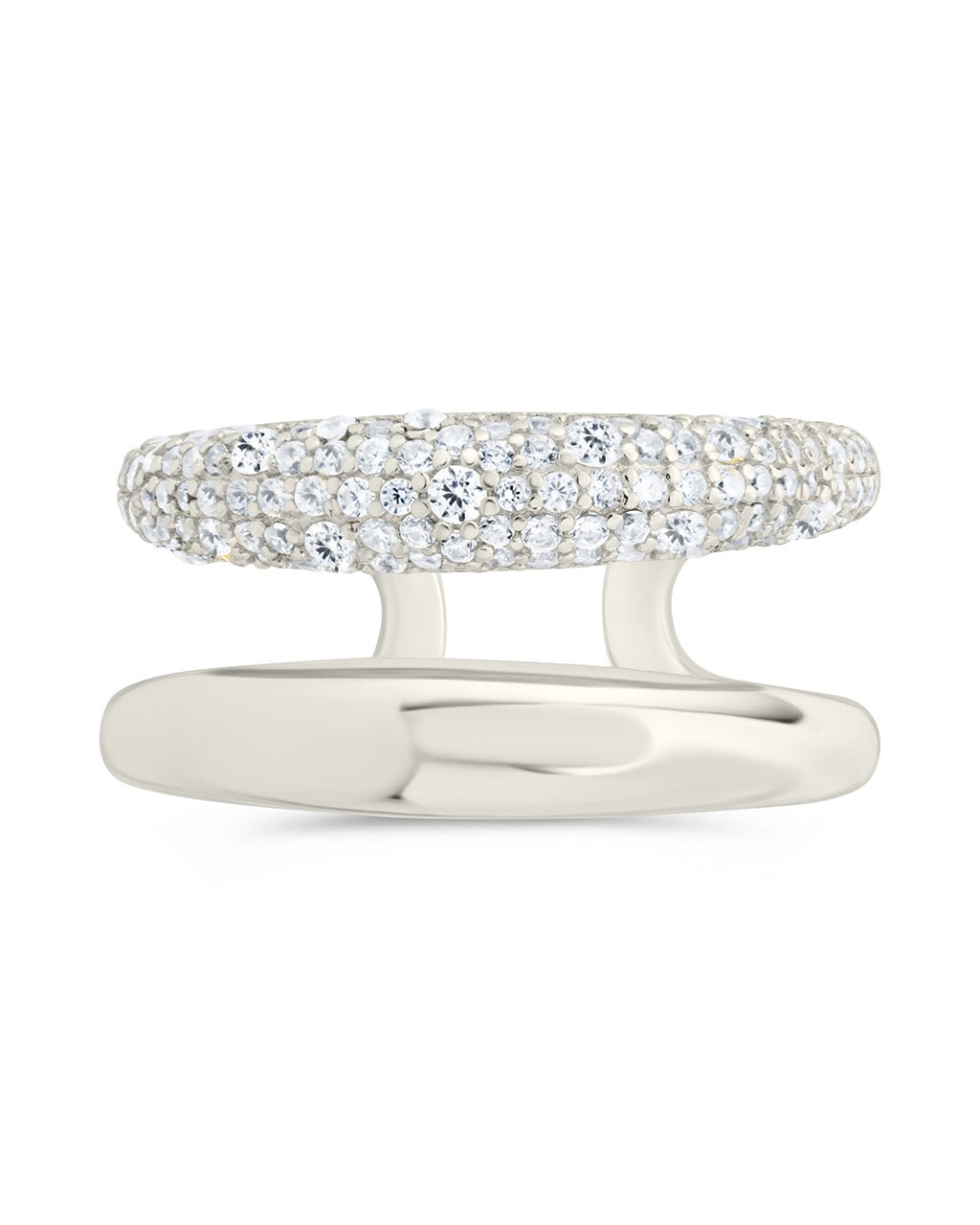 Sterling Silver Maisey CZ Studded Open Ring - Sterling Forever