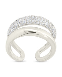 Sterling Silver Maisey CZ Studded Open Ring - Sterling Forever