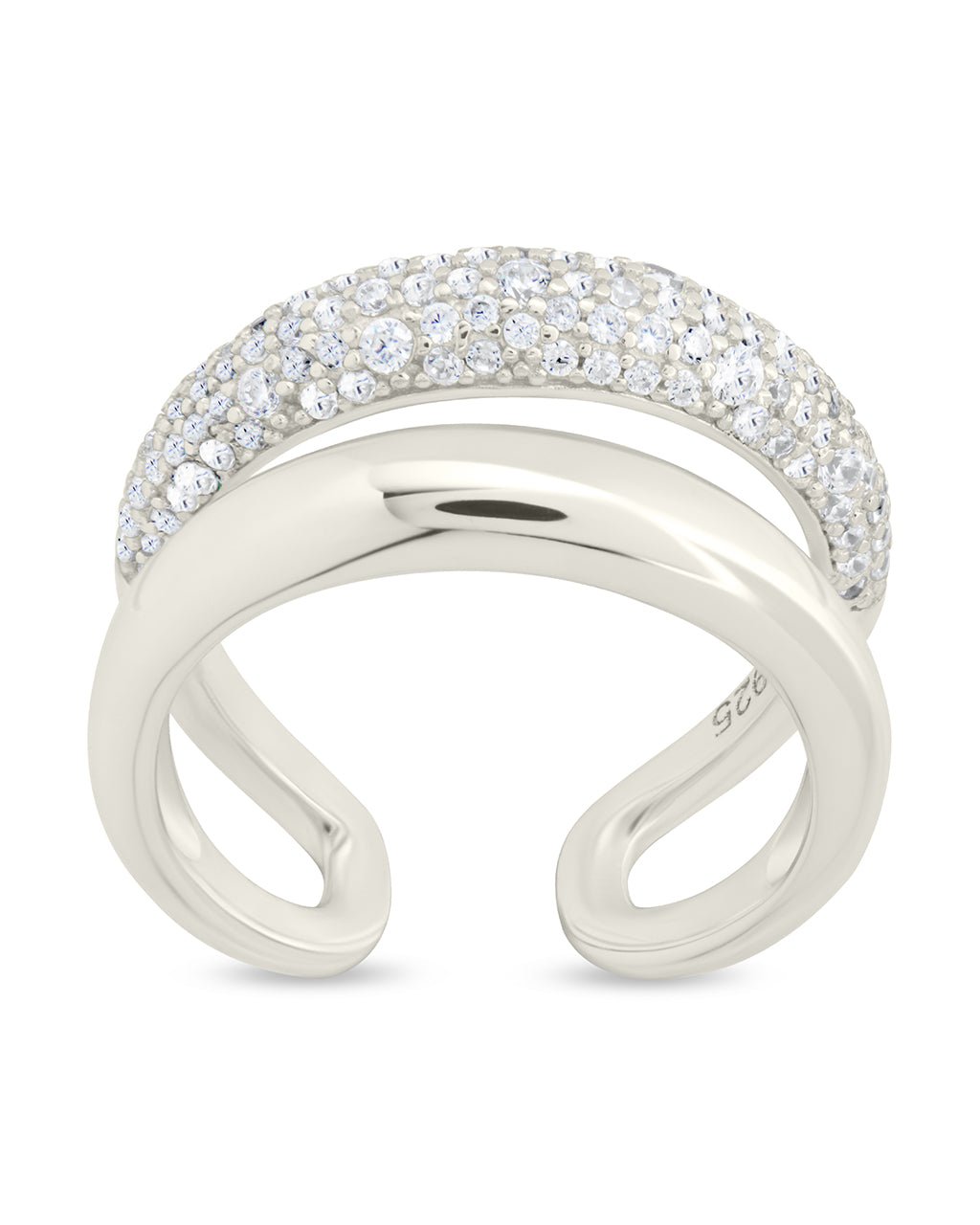 Sterling Silver Maisey CZ Studded Open Ring - Sterling Forever
