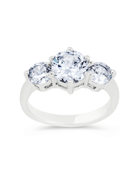 Sterling Silver Nia CZ Round Ring - Sterling Forever