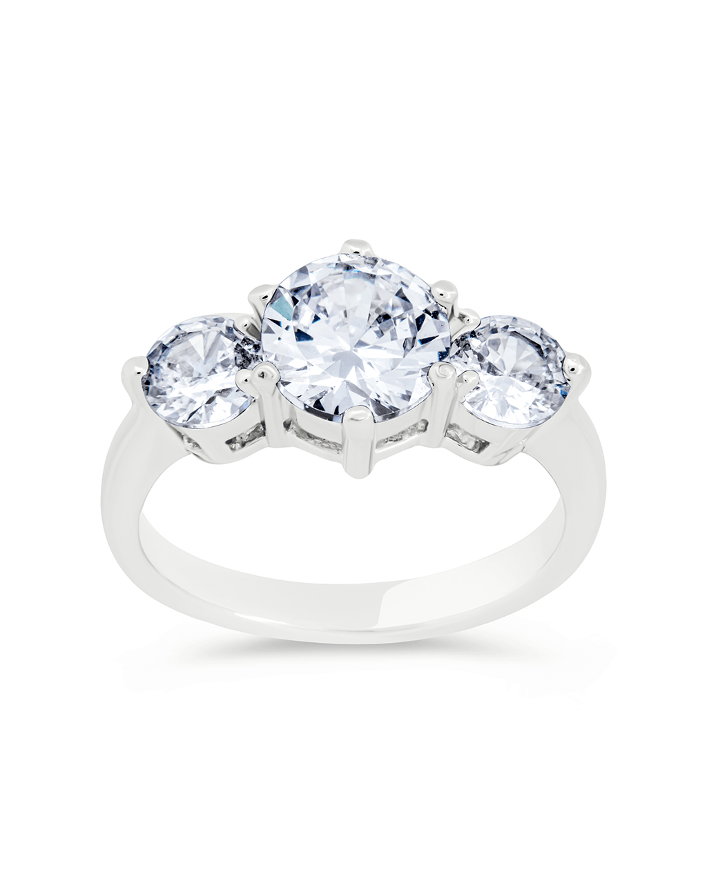 Sterling Silver Nia CZ Round Ring - Sterling Forever