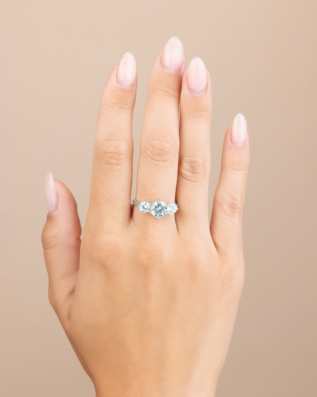 Sterling Silver Nia CZ Round Ring