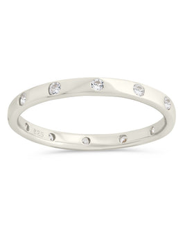 Sterling Silver Mindy CZ Studded Ring