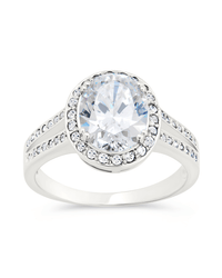 Sterling Silver Susan CZ Halo Ring - Sterling Forever