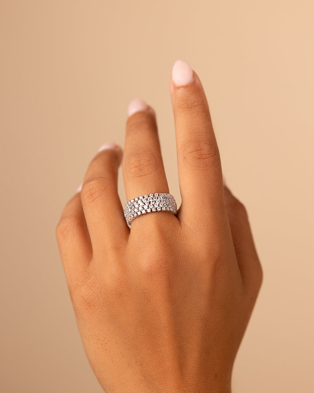 Sterling Silver Yvonne CZ Stacking Ring