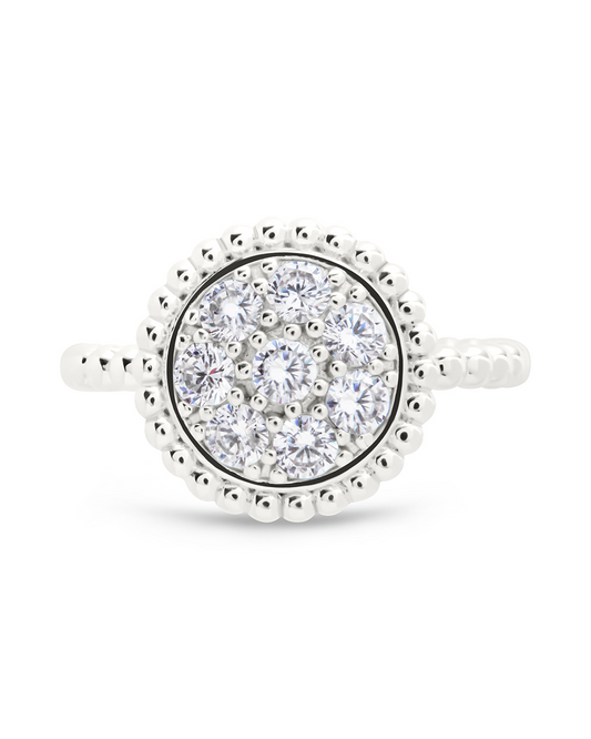 Sterling Silver Casey CZ Circle Ring