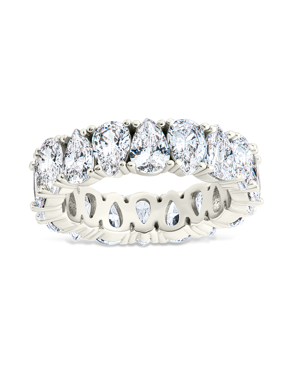  eternity Suzy Levian Sterling Silver Cubic Zirconia Round U-Shape