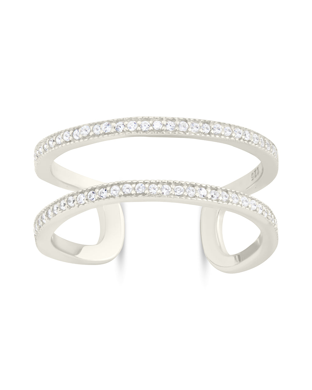 Sterling Silver Wendy CZ Stacking Open Band Ring