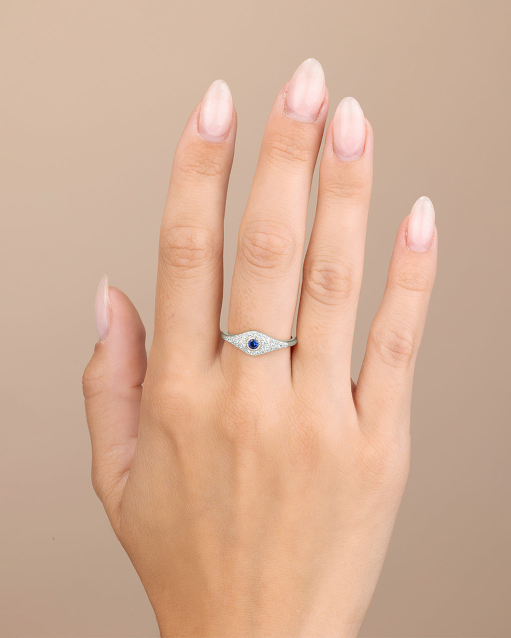 Sterling Silver Mozzie Evil Eye Ring