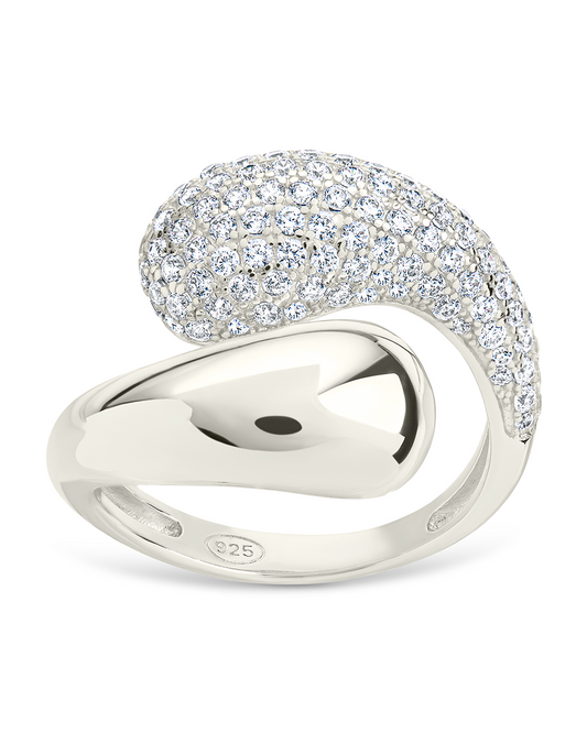 Sterling Silver Cecilia CZ Open Ring