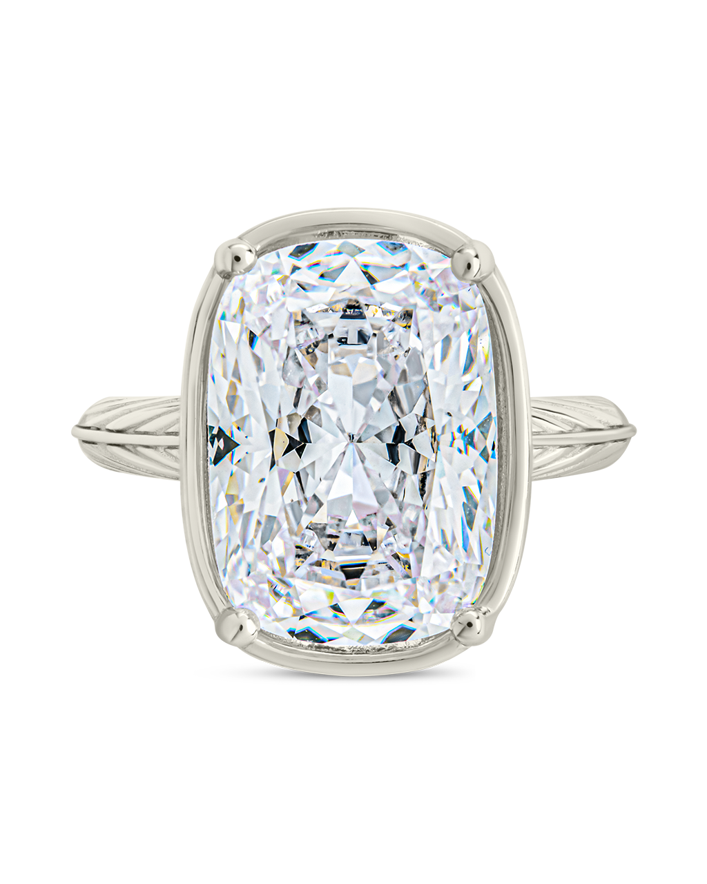 Sterling Silver Elongated Cushion Cocktail Ring