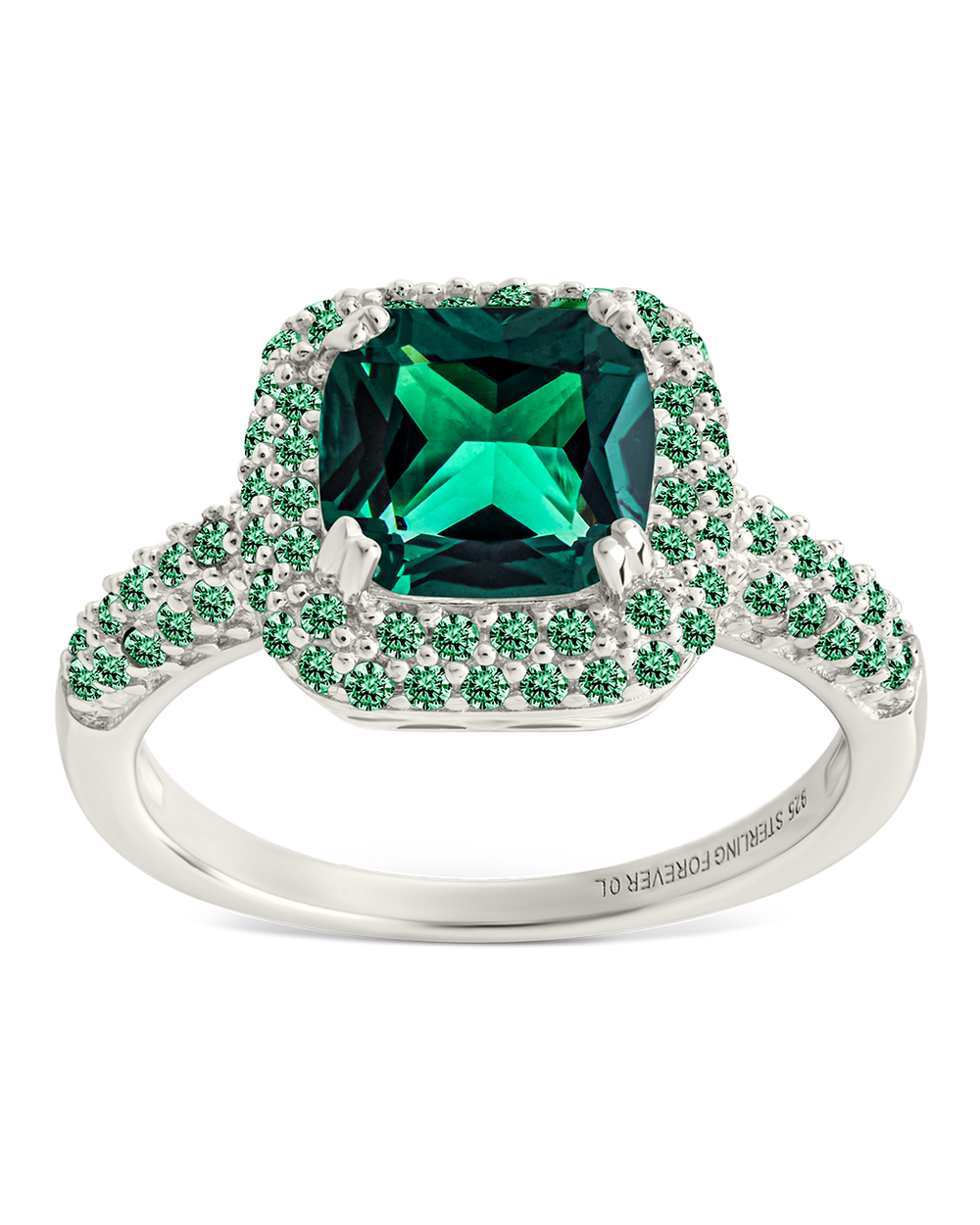Sterling Silver Emerald CZ Legacy Ring