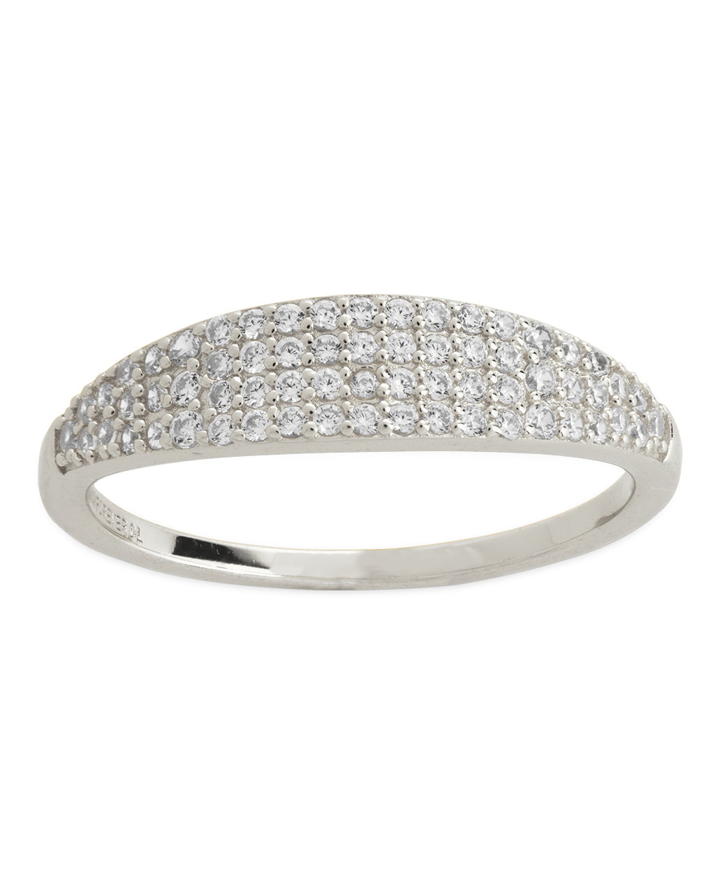 Sterling Silver Pave Signet Ring - Sterling Forever