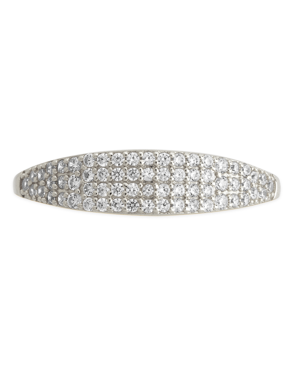 Sterling Silver Pave Signet Ring - Sterling Forever