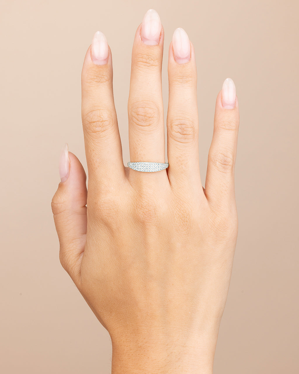 Sterling Silver Pave Signet Ring