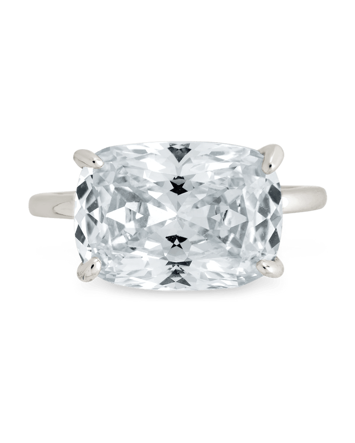 Sterling Silver Cushion East-West Ring