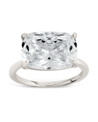 Sterling Silver Cushion East - West Ring - Sterling Forever
