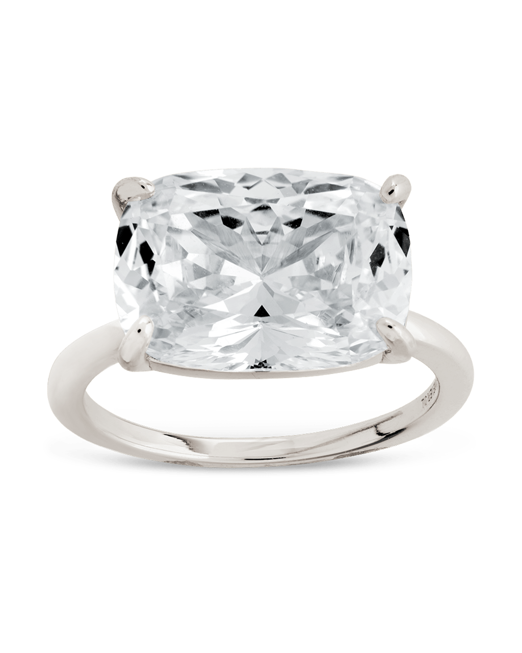 Sterling Silver Cushion East - West Ring - Sterling Forever