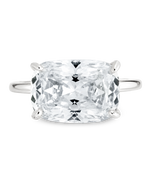Sterling Silver Cushion East-West Ring