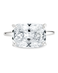 Sterling Silver Cushion East-West Ring