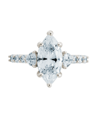 Sterling Silver Marquise & Trillion Ring - Sterling Forever