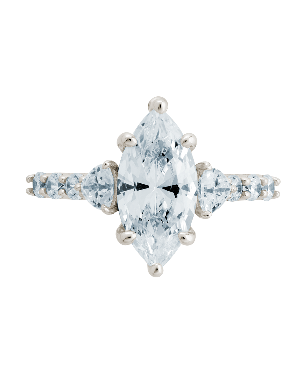 Sterling Silver Marquise & Trillion Ring - Sterling Forever