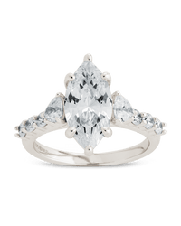 Sterling Silver Marquise & Trillion Ring - Sterling Forever