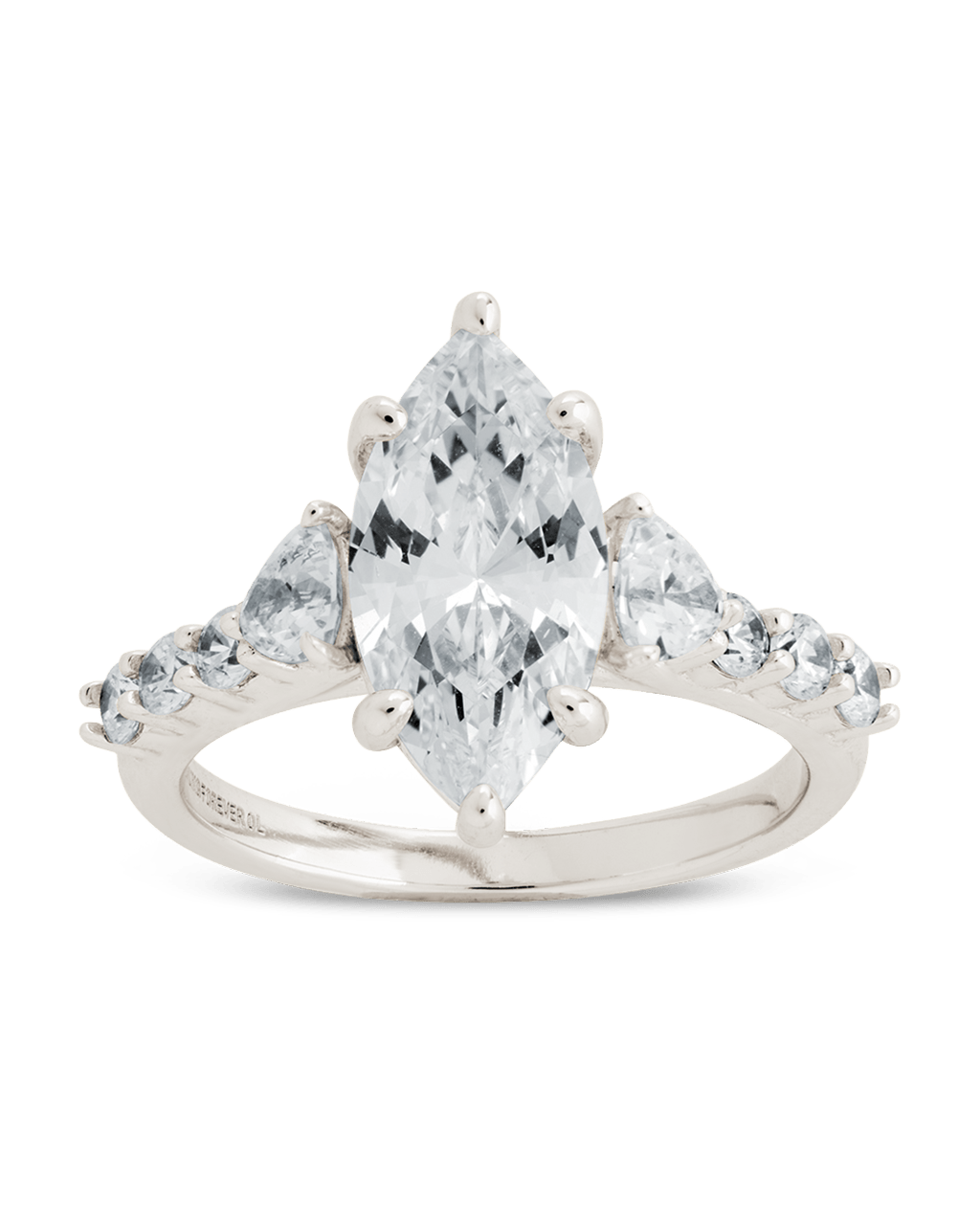 Sterling Silver Marquise & Trillion Ring - Sterling Forever