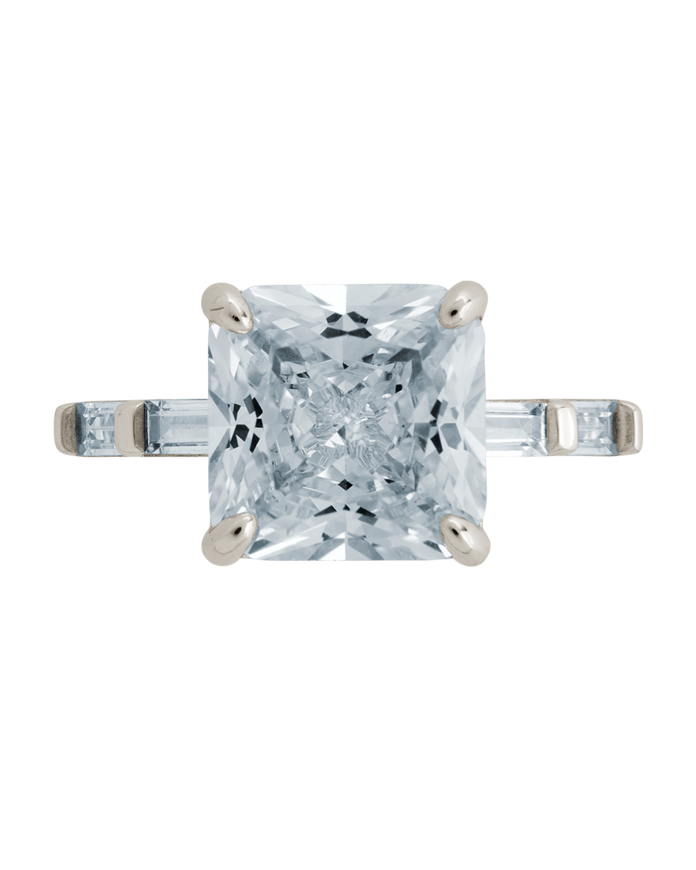 Sterling Silver Princess Baguette Ring