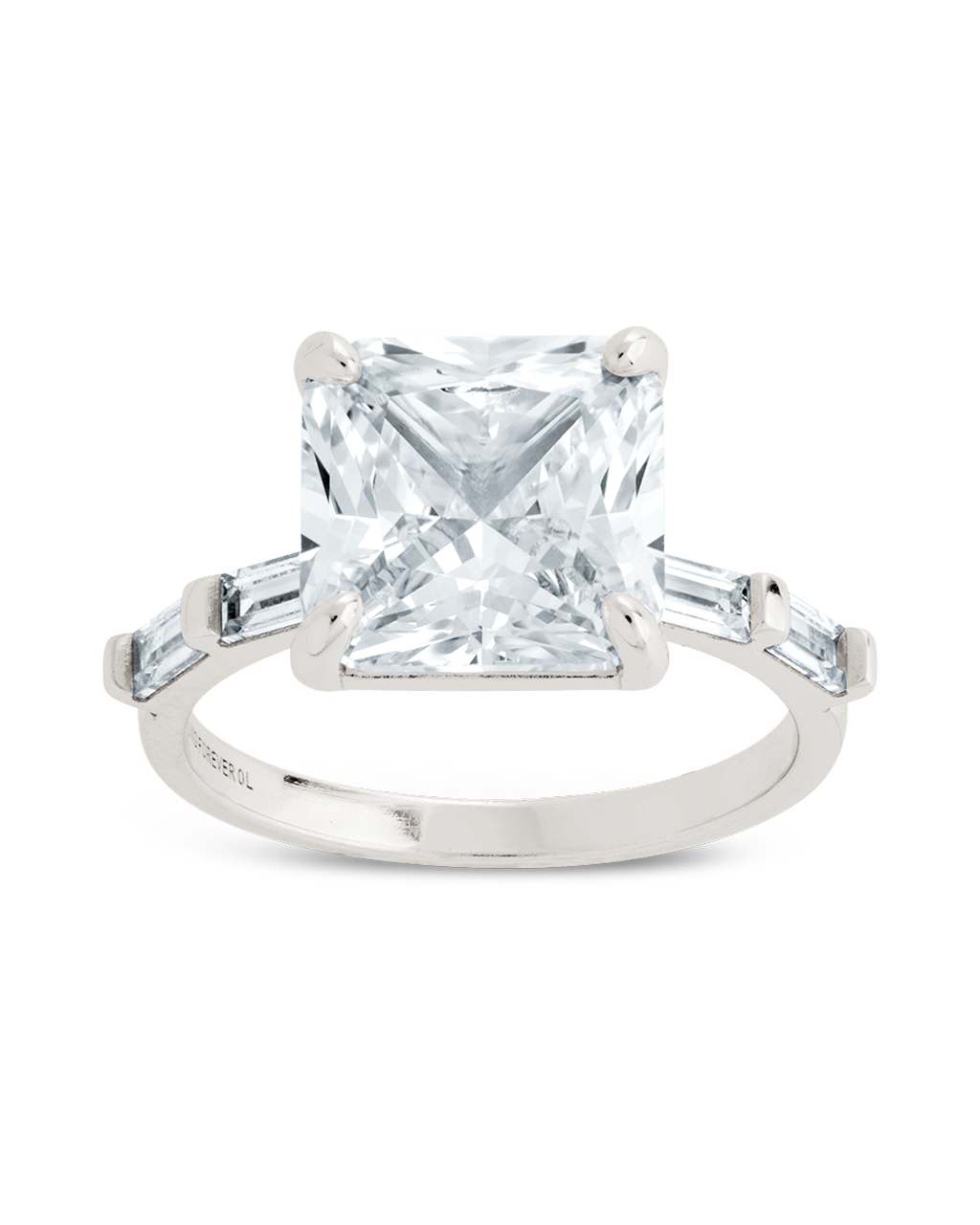 Sterling Silver Princess Baguette Ring