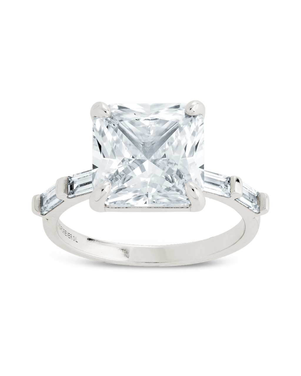 Sterling Silver Princess Baguette Ring - Sterling Forever