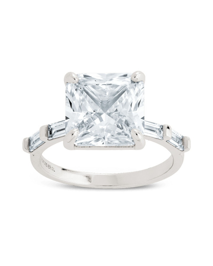 Sterling Silver Princess Baguette Ring