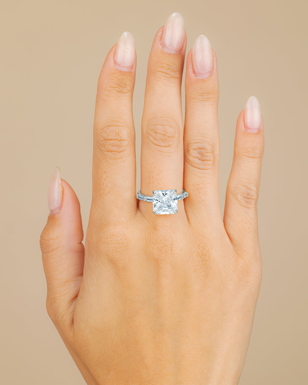 Sterling Silver Princess Baguette Ring
