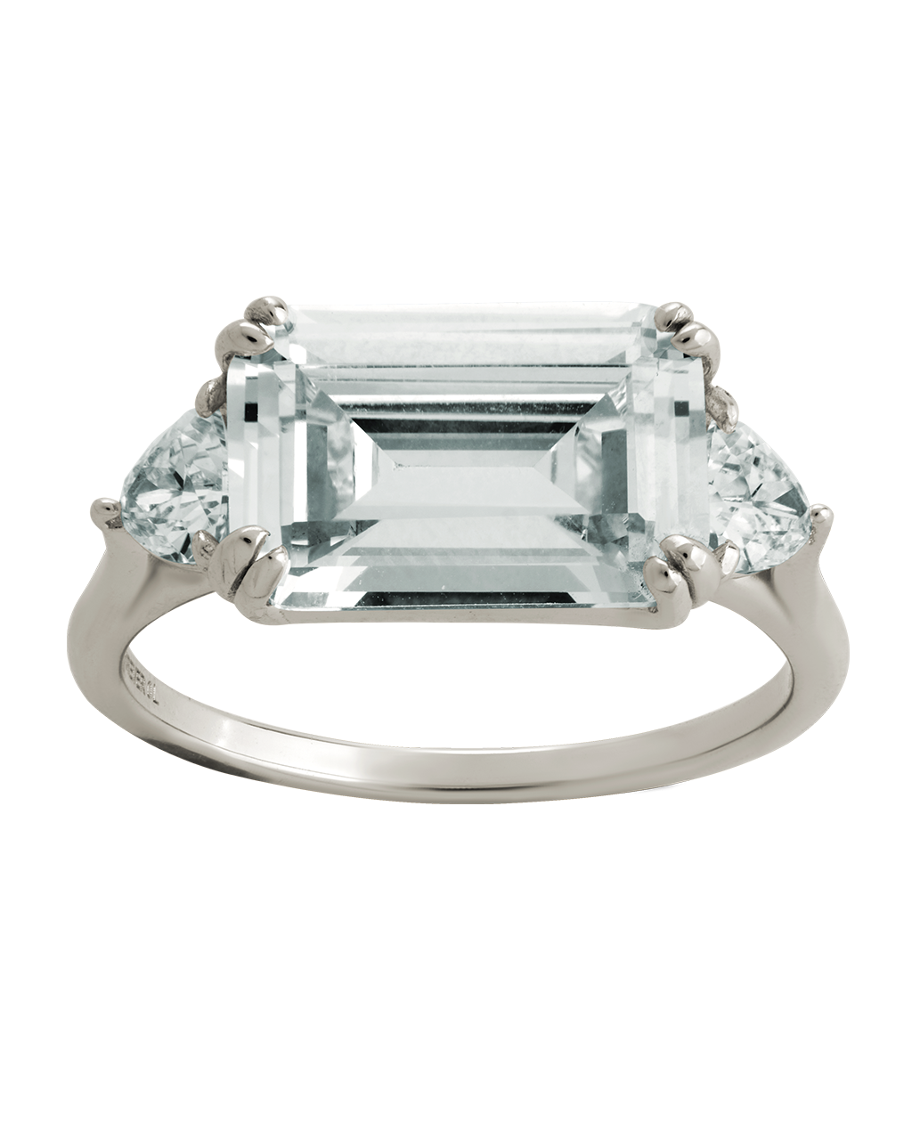 Sterling Silver Emerald & Trillion Ring