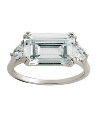 Sterling Silver Emerald & Trillion Ring - Sterling Forever
