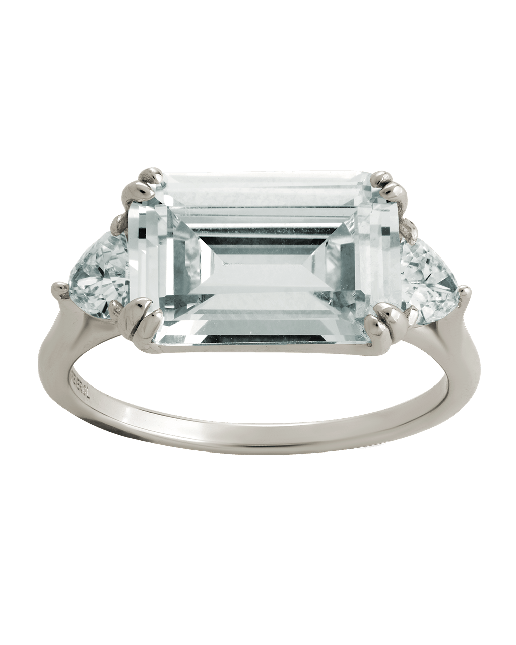 Sterling Silver Emerald & Trillion Ring - Sterling Forever