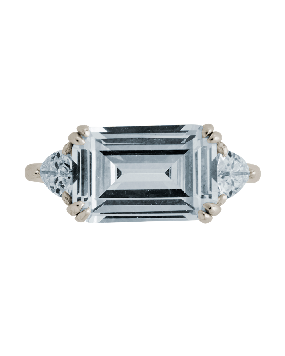 Sterling Silver Emerald & Trillion Ring