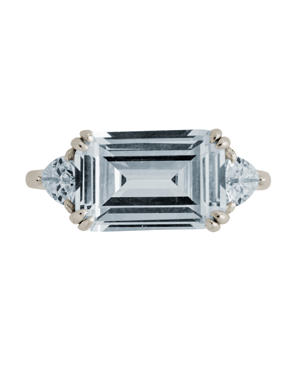 Sterling Silver Emerald & Trillion Ring