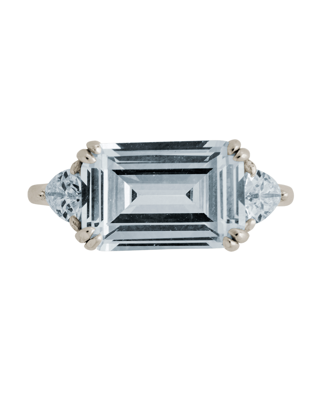 Sterling Silver Emerald & Trillion Ring - Sterling Forever