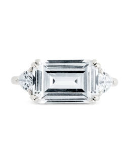 Sterling Silver Emerald & Trillion Ring