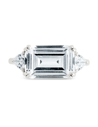 Sterling Silver Emerald & Trillion Ring