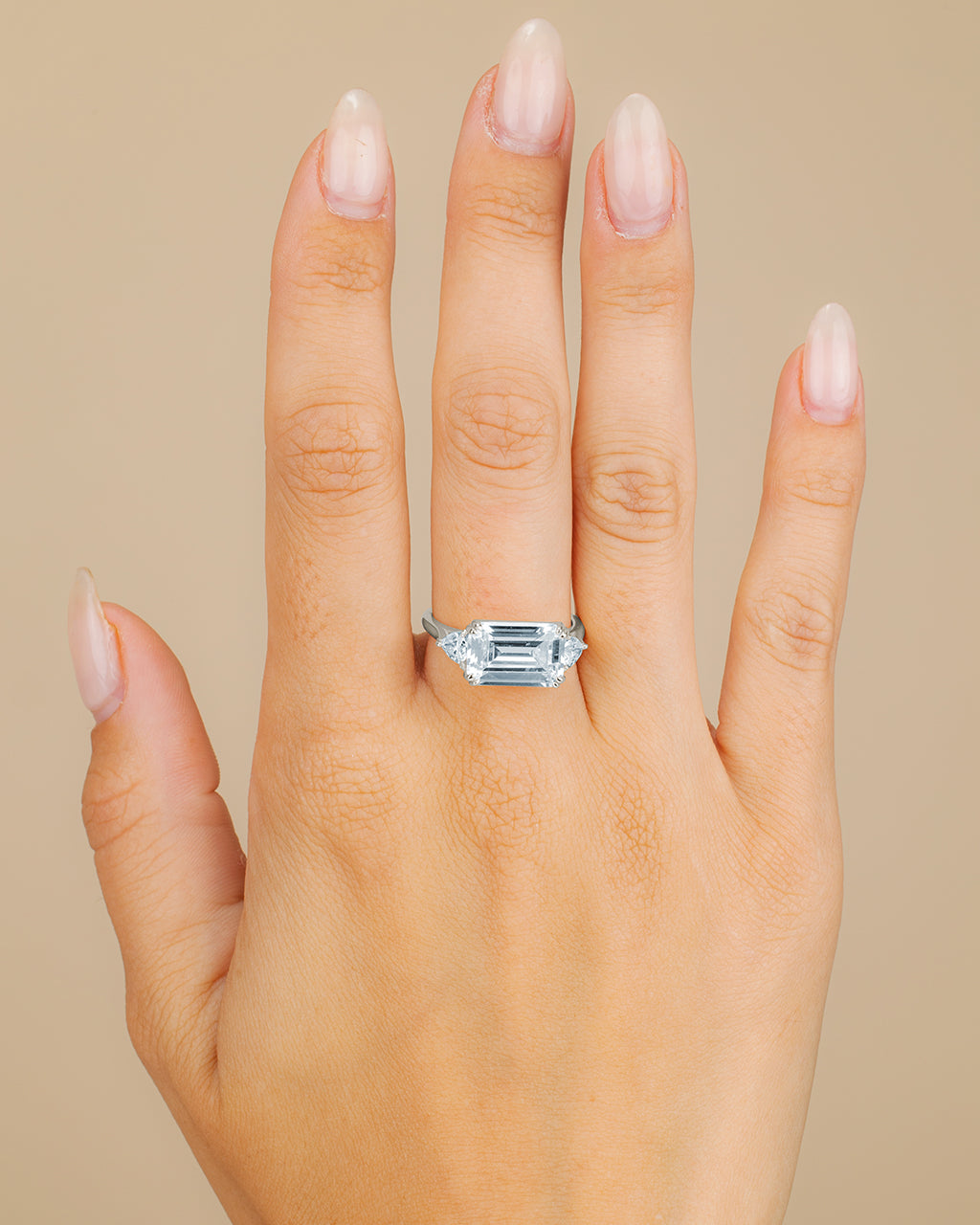 Sterling Silver Emerald & Trillion Ring