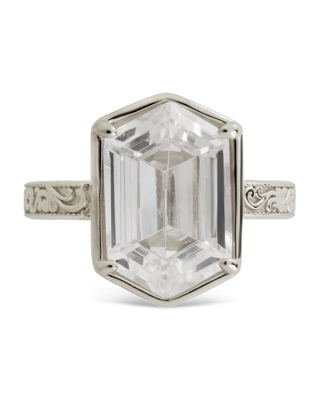 Sterling Silver Hexagon Bezel Ring - Sterling Forever
