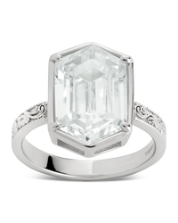 Sterling Silver Hexagon Bezel Ring
