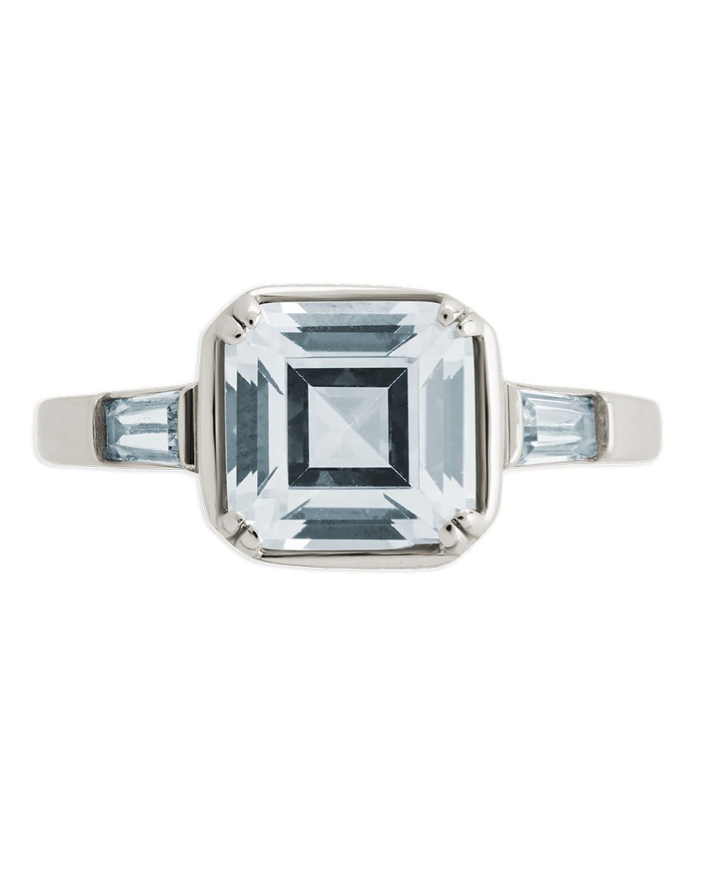 Sterling Silver Asscher Baguette Ring