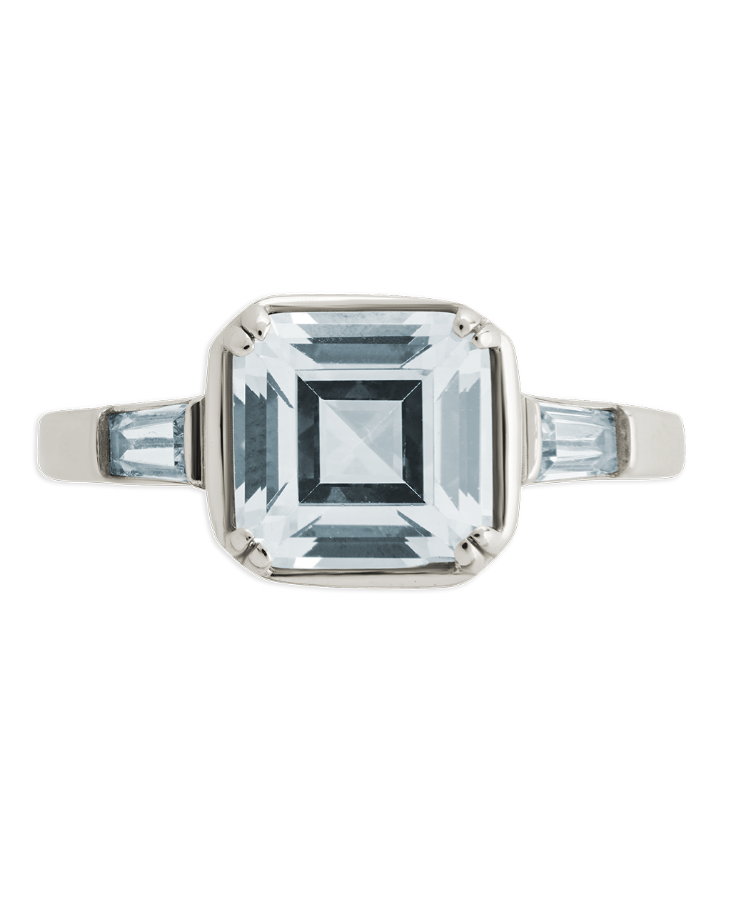 Sterling Silver Asscher Baguette Ring