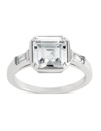 Sterling Silver Asscher Baguette Ring