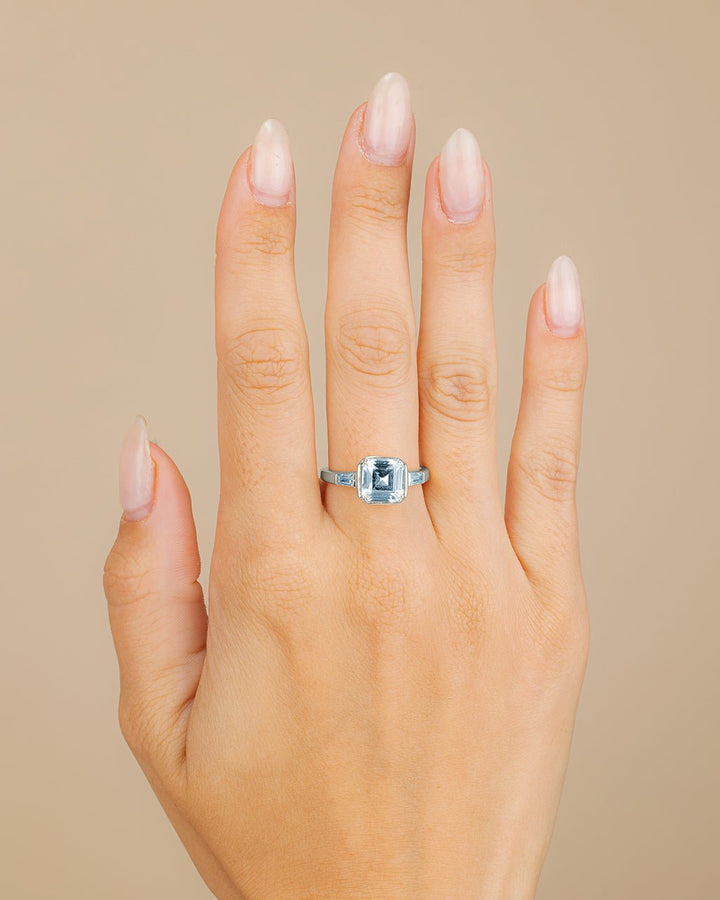 Sterling Silver Asscher Baguette Ring