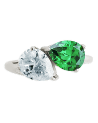 Sterling Silver Pear Toi et Moi Ring - Sterling Forever